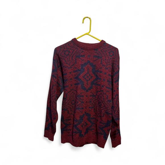 Vintage Le Tigre Sweater Mens Large Red Knit Pullover USA Preppy 90s Red Acrylic - Picture 3 of 7